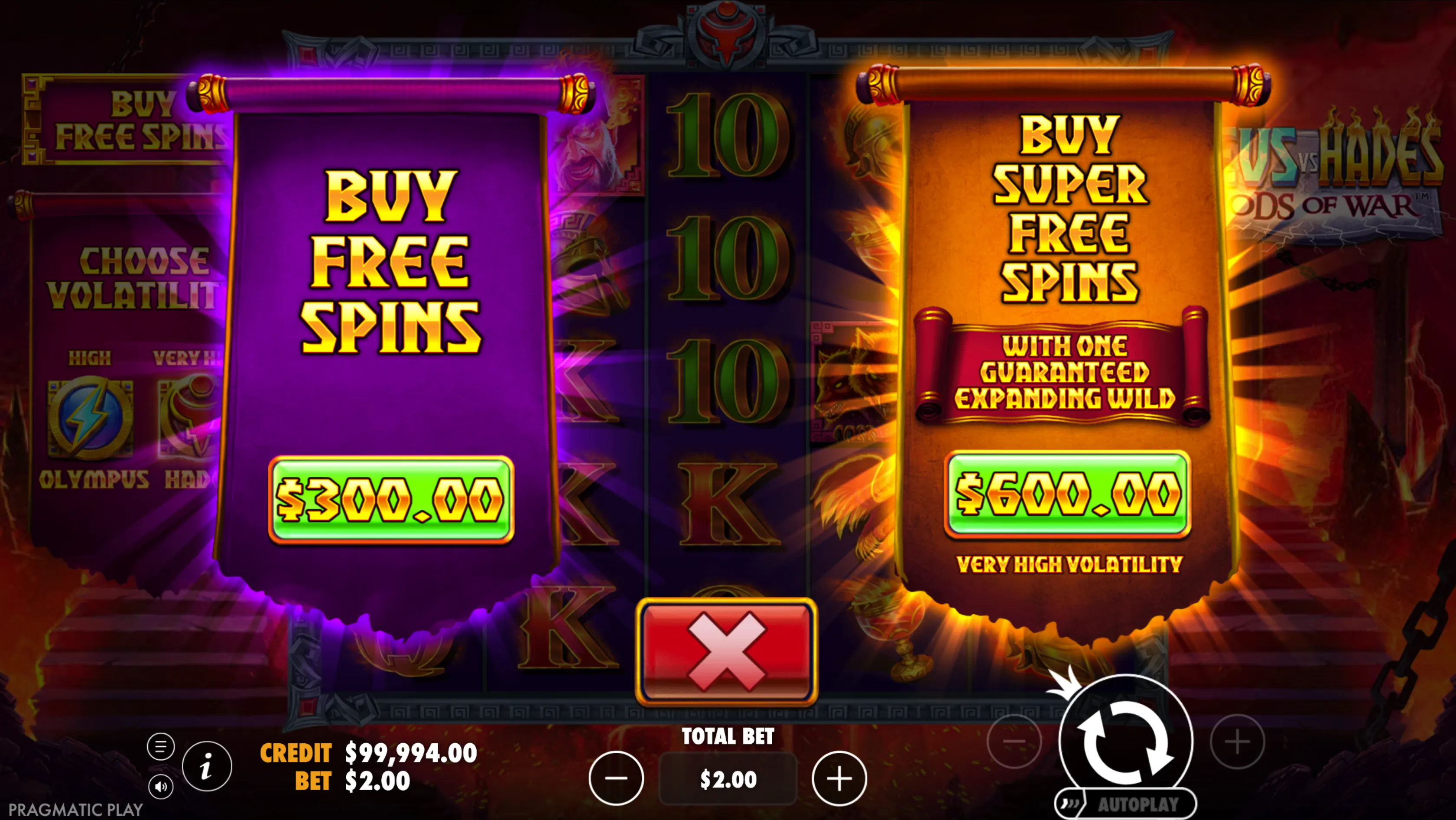 Ecrã oficial de demonstração do Bonus Buy