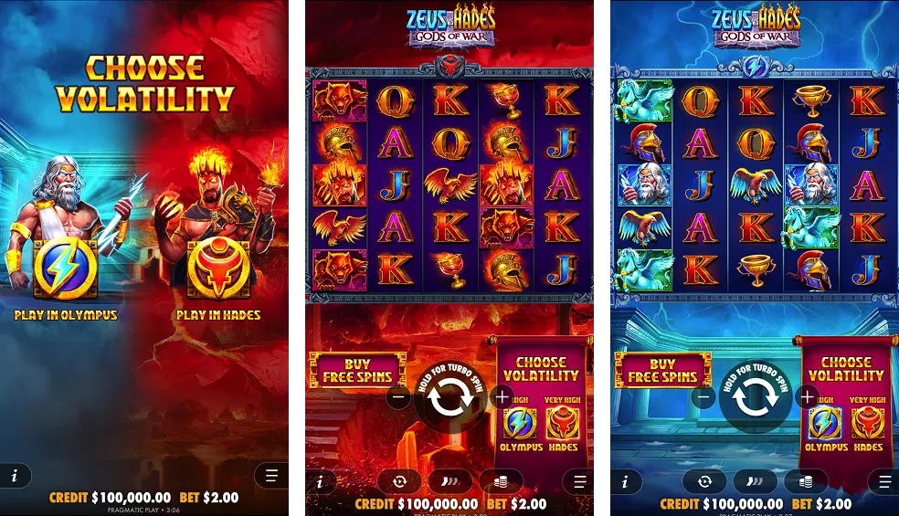 Demonstração da interface móvel do ecrã principal e da seleção de modo